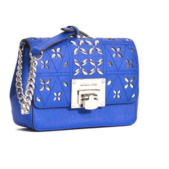 Michael Kors Tina Small Clutch Electric Blue - Picture 1 of 9